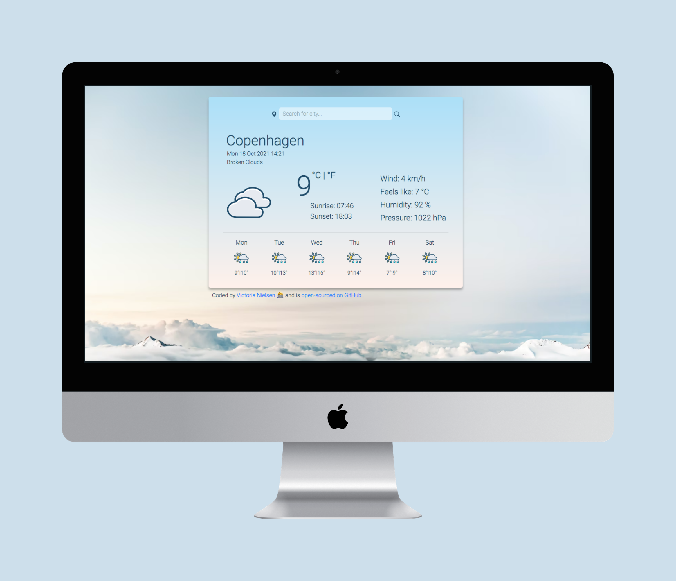 Weather App project preview